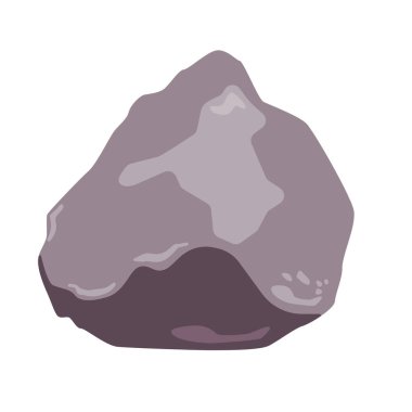 Taş kaya vektör sanatı, taş klipsleme sanatı, taş klipsleme sanatı, düz tasarım vektör illüstrasyon tarzında karton kayalar, beyaz arka planda izole edilmiş.