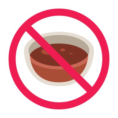 Soya sosu ikonlu yasak tabela, soya sosu yasak işaret, soya sosu yasak işareti, soya sosu yasak.