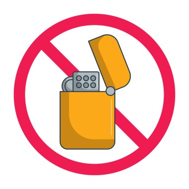 Daha hafif simgeli yasak tabela, ateş yakmak yasak işaret, yangın başlatma yasağı işareti, çakmak kullanmayın