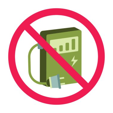 Şarj istasyonu simgesi olan yasak tabela, elektrikli araba şarj levhası yok, elektrikli araç şarj yasağı tabelası, şarj istasyonu yasak işareti.