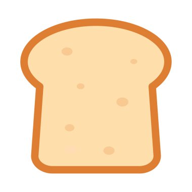 Beyaz ekmek çizgi filmi, düz ekmek vektör ikonu düz illüstrasyon, ekmek kesme sanatı, ekmek kesme sanatı, ekmek kesme sanatı