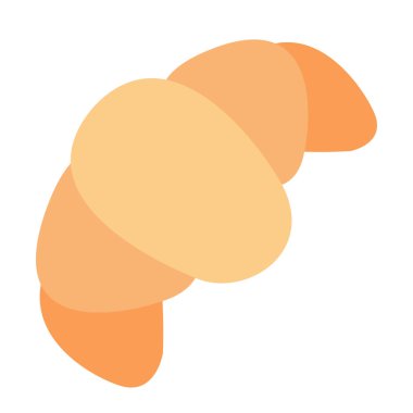 Kruvasan ekmek vektör karikatür vektör ikonu düz çizim, kruvasan klipsi sanat, kruvasan vektör resmi