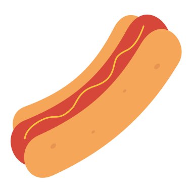 Hot dog vektör ikonu düz illüstrasyon, hot dog klipsi sanat eseri, klipsli sosisli, klipsli sosisli.