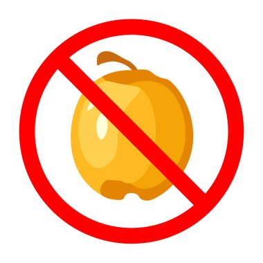 Sarı hindistan cevizi meyve ikonu, sarı hindistan cevizi yasaklama işareti, sarı hindistan cevizi sembolü yemeyin.