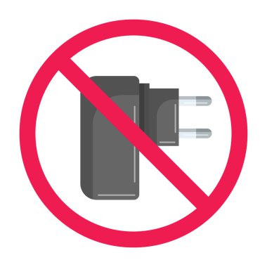 Cep telefonu şarj ikonlu yasak tabela, telefon şarj aletine izin yok, imza, telefon şarj yasağı sembolü, tabelayı şarj etme