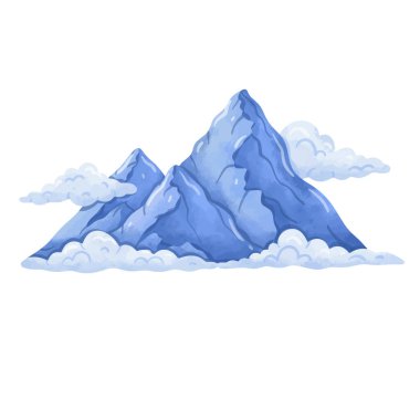 Dağ vektör resmi, dağ klipsi sanatı, dağ klipsi sanatı, elde çizilmiş suluboya boya tarzı, dağ vektörü, dağ manzarası vektörü, dağ aralığı vektörü