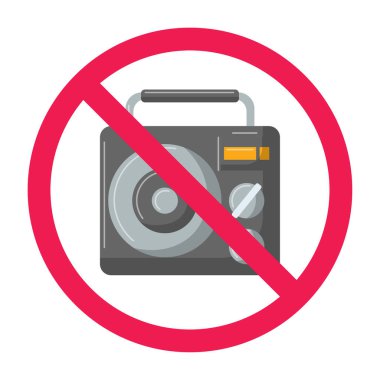 Radyo işareti yok, radyo ikonu yasak, radyo sembolü yasak, radyo iletişimi yasak.