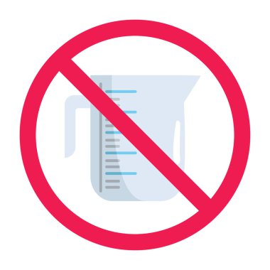 Sürahi işareti yok, ölçü kabı simgesi yasak, bardak yasaklama sembolü ölçümü yasak, sürahi işareti kullanma