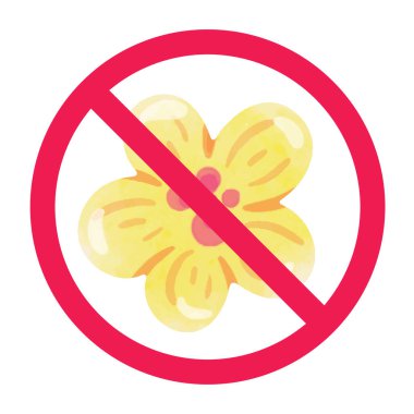 Çiçek toplama işareti, anti çiçek işareti, yasak çiçek işareti, kırmızı çizgili çiçek, yasak çiçek sembolü