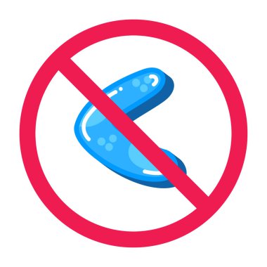 Yasak işaret, sembolden az, işaretten az değil, yasaklama işaretinden daha küçük, yassı ikon tasarım vektör çizimi, beyaz arkaplanda izole edilmiş