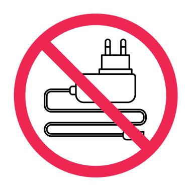 Şarj kısıtlaması işareti, mobil şarj tabelası yok, telefon şarj sembolü yok, telefon şarjı yok, işaret dili yok, güç adaptörü simgesi yok