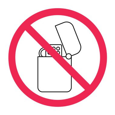 Gaz lambası yok, yasak gaz lambası yok, çakmak işareti yok, kırmızı haçlı çakmak, ateş yasağı sembolü.