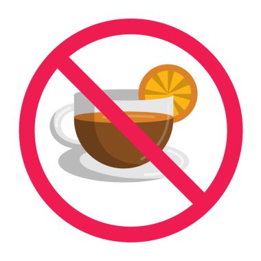 Çay işareti yok, kırmızı işaretli limon çayı, işaretli limon çayı yasak, limon sembollü çay fincanı yasak.