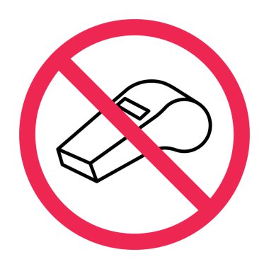 Islık işareti yok, ıslık işareti yasak, ıslık sembolü yasak.