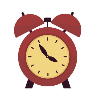 Alarm saat vektörü, alarmlı saat simgesi vektörü, saat klipsi sanatı, klipsli sanat çalar saati, çalar saat klipsi sanatı, düz çizim tasarımı, beyaz arkaplanda izole edilmiş.