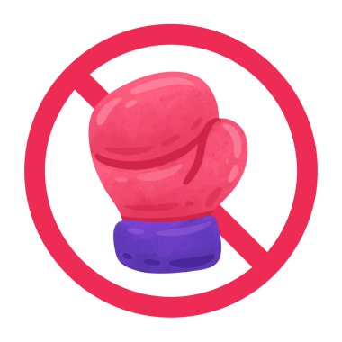 Boks eldiveni yok. Yasak boks sembolü.