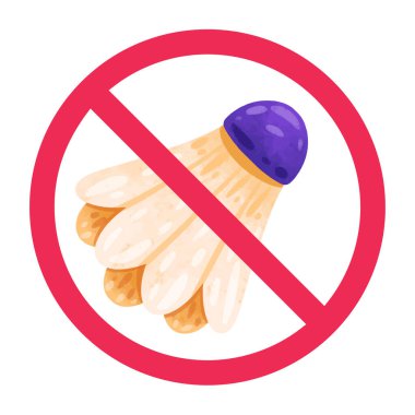 Mekik siki işareti, yasak badminton işareti, izole vektör sanatı yok.