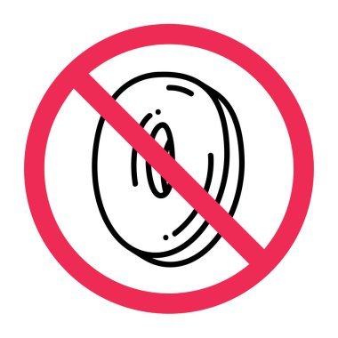 Yasak sıfır işareti. Sıfır numaralı sembol yok. Vektör illüstrasyon tasarım elemanları