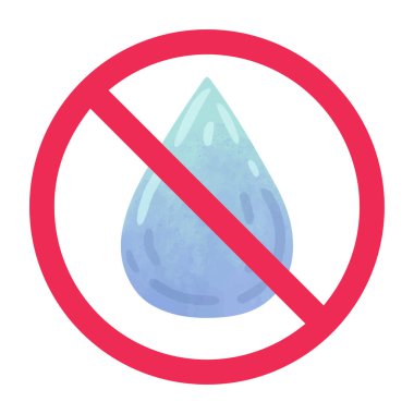 Su işareti yok, yasak su damlası sembolü yok, damlayan su vektörü yok.