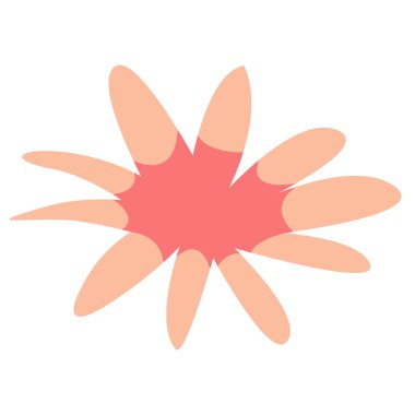 Botanik ve çiçek dekorasyonu için pembe çiçek başlıklı vektör tasarımı ögesi