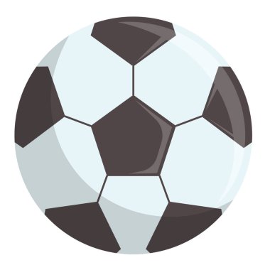 Düz tarzda futbol topu vektörü, futbol topu klipsi sanatı, futbol ikonu illüstrasyonu