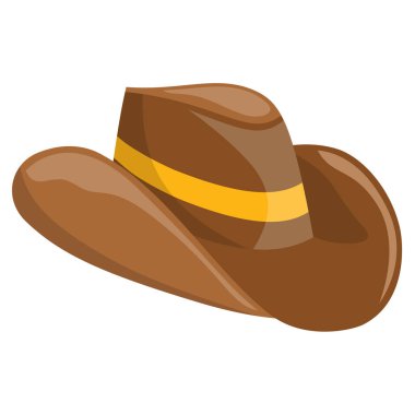 Kovboy şapkası vektörü, batı şapka illüstrasyonu, kovboy aksesuar simgesi