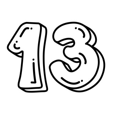 13 numaralı tasarım ve dekorasyon için 13 numaralı tasarım sanatı.