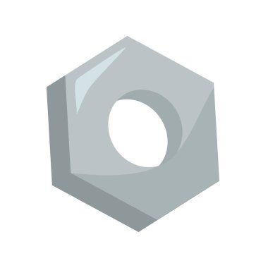 Makine, mühendislik ve endüstriyel temalar için hex nut çelik vektör klipsi sanatı