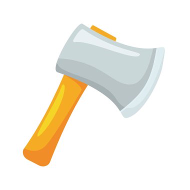 Oduncu, odun kesme ve hayatta kalma ikonu için balta aracı vektör çizimi. Balta kesme sanatı, balta sanatı