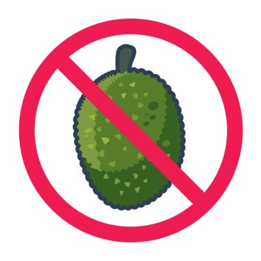 Meyve işareti yok, Jackson meyvesi tabelası yok, nangka sembolü yok, düz vektör çizimi yok.