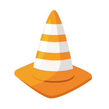 İnşaat, yol güvenliği ve uyarı işareti için trafik konisi vektör çizimi. Trafik konisi klip sanatı, sanat trafik konisi.