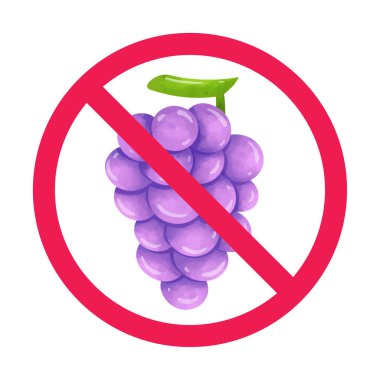 Üzüm yasak işareti, üzüm işareti yok, üzüm meyvesi yasak sembol.