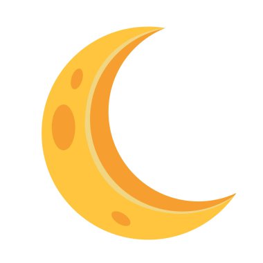 Hilal ay ikonu vektör sanatı, ay klipsi sanatı, klipsli sanat ayı, düz tasarım illüstrasyon, hilal klip sanatı