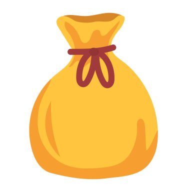 Bağlı torba vektör resmi, klip sanat çuvalı, kese kağıdı sanatı, düz tasarım illüstrasyon 