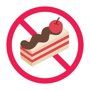 Pasta yok, tatlı yemek yasak işareti yok, şeker yok, tatlı yasak. 