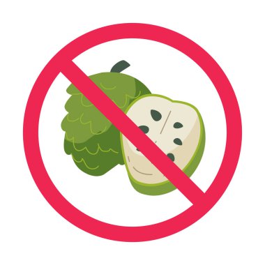 Elma şekeri yok, elma şekeri yasak işareti, krema yasak sembol, düz vektör çizimi