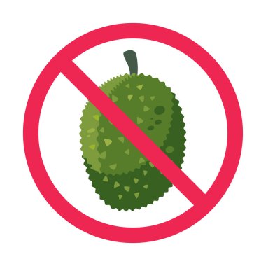Jackfruit işareti yok, yasak Jackson meyvesi simgesi, yasaklı Jackfruit sembolü, yasaklı vektör illüstrasyonu
