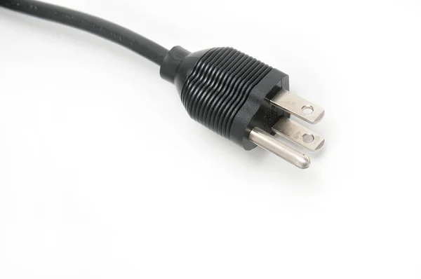 Power Plug Americký Standard Kabel Izolovaném Bílém Pozadí — Stock fotografie