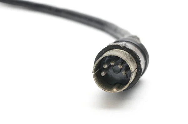 Stereo Analog Kabel Med Din Standard Stik Isoleret Hvid Backgroun - Stock-foto