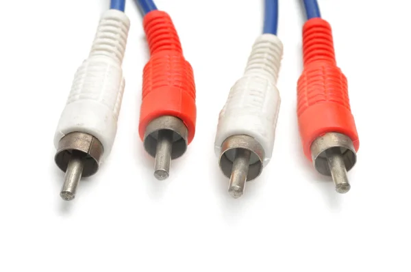 Cable Analógico Estéreo Con Conector Estándar Conector Rca Tulipán Fondo —  Fotos de Stock