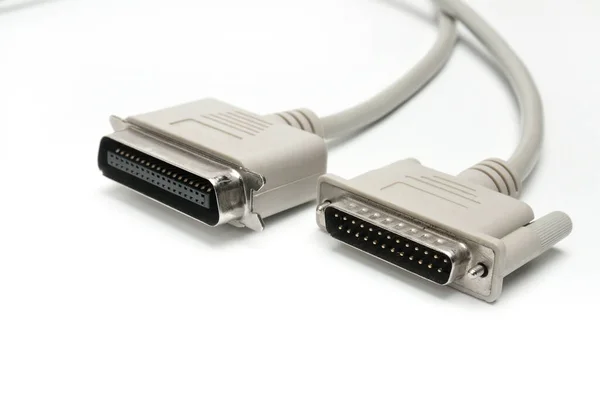 Lpt Parallel Port Cable Plug Isolated White Backgroun Stock Picture