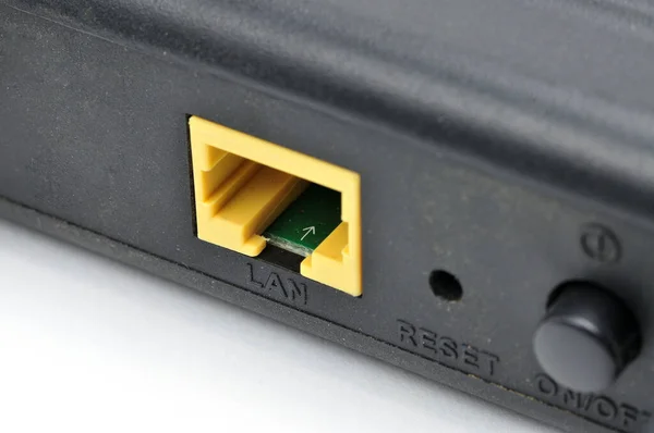 Lan Кабель Зареєстрованим Jack Rj45 Plug Ізольованих Білих Задніх Групах — стокове фото