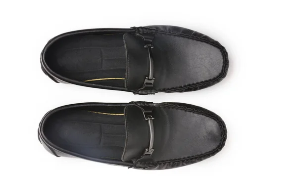 Sepatu Kulit Laki Laki Dalam Gaya Moccasins Pada Backgroun Putih — Stok Foto