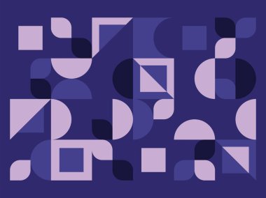 Mor ve mavi tonlarda geometrik desen.
