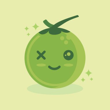 yeşil hindistan cevizi mutlu gülümseyen meyve