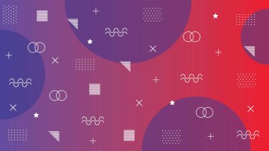 Deseni ayarla, grafik tasarım ögeleri, soyut şekiller, vektör arkaplanı.