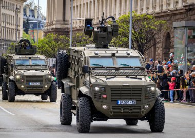Sofya, Sofya, Bulgaristan - 05.06.2023: Bulgar ordusunun askeri geçidi