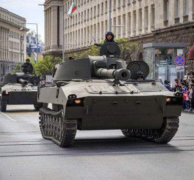 Sofya, Sofya, Bulgaristan - 05.06.2023: Bulgar ordusunun askeri geçidi