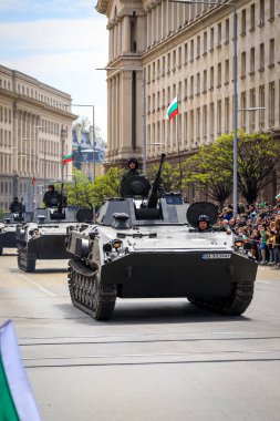 Sofya, Sofya, Bulgaristan - 05.06.2023: Bulgar ordusunun askeri geçidi