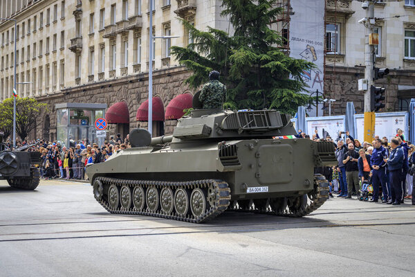 Sofia, Sofia, Bulgaria - 05.06.2023: Military parade of the Bulgarian army